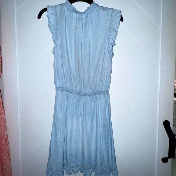 Bella Dahl Ruffle Sleeve Mini Dress Tencel Lycocell small Perennial Blue $165 - Picture 9 of 16